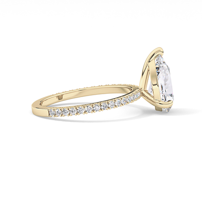 Pear Pave Lab Grown Diamond Engagement Ring