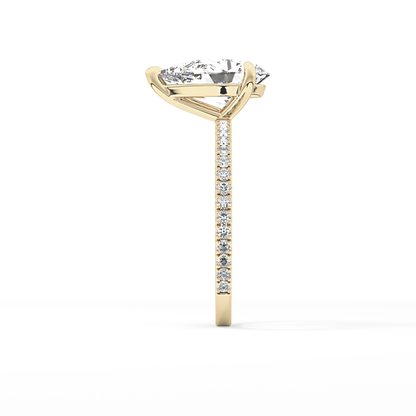 Pear Pave Lab Grown Diamond Engagement Ring