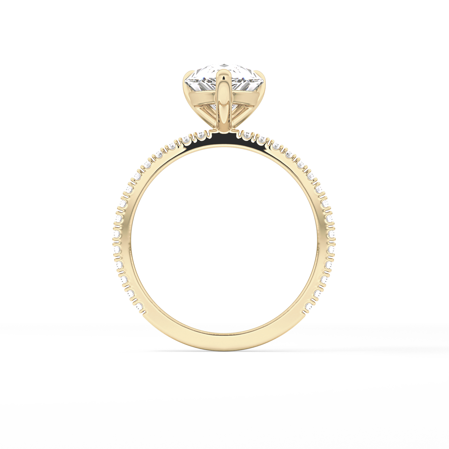 Pear Pave Lab Grown Diamond Engagement Ring