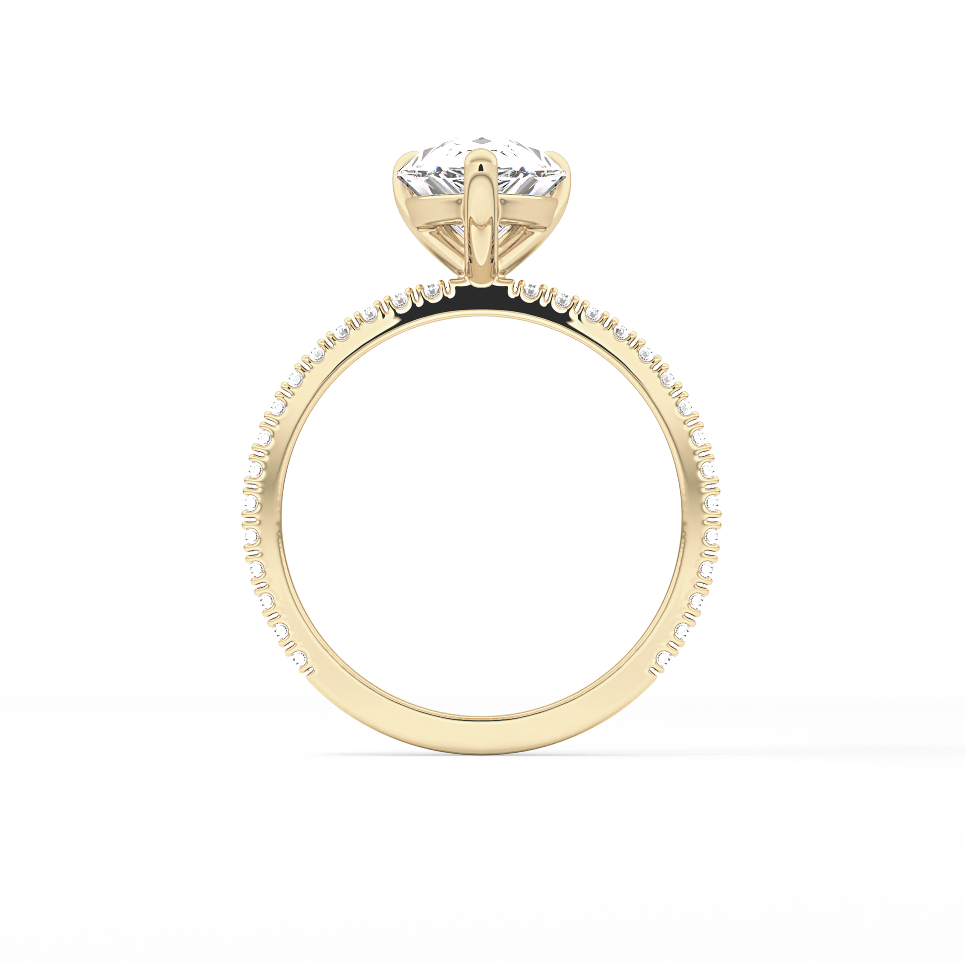Pear Pave Lab Grown Diamond Engagement Ring