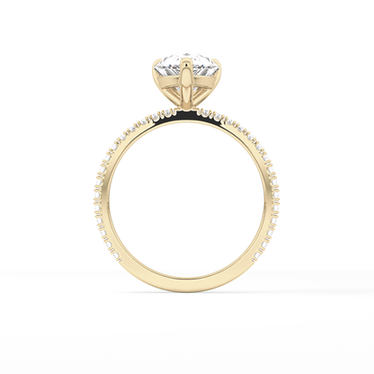Pear Pave Lab Grown Diamond Engagement Ring