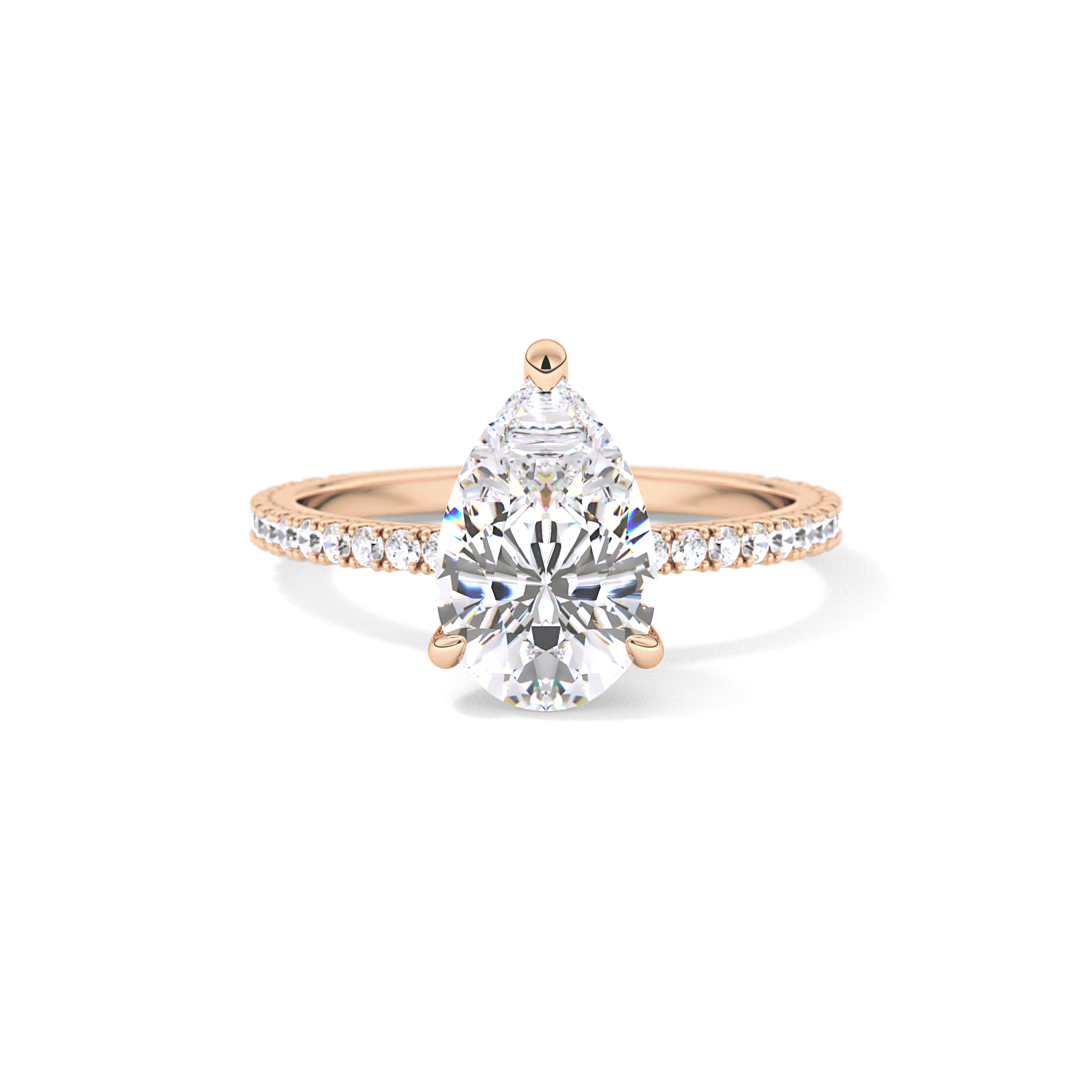 Pear Pave Lab Grown Diamond Engagement Ring
