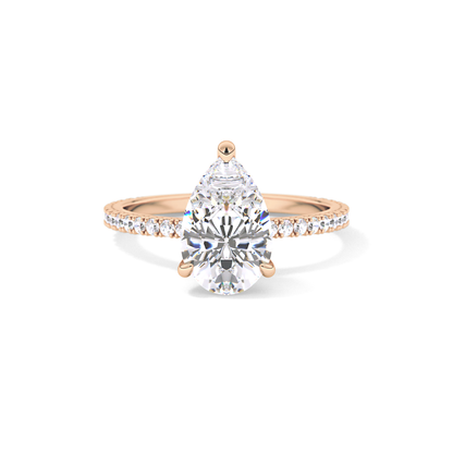 Pear Pave Lab Grown Diamond Engagement Ring