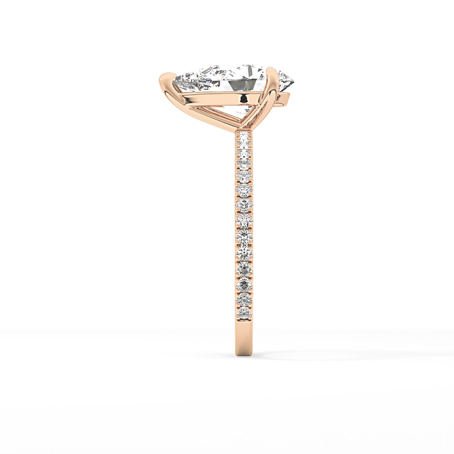 Pear Pave Lab Grown Diamond Engagement Ring