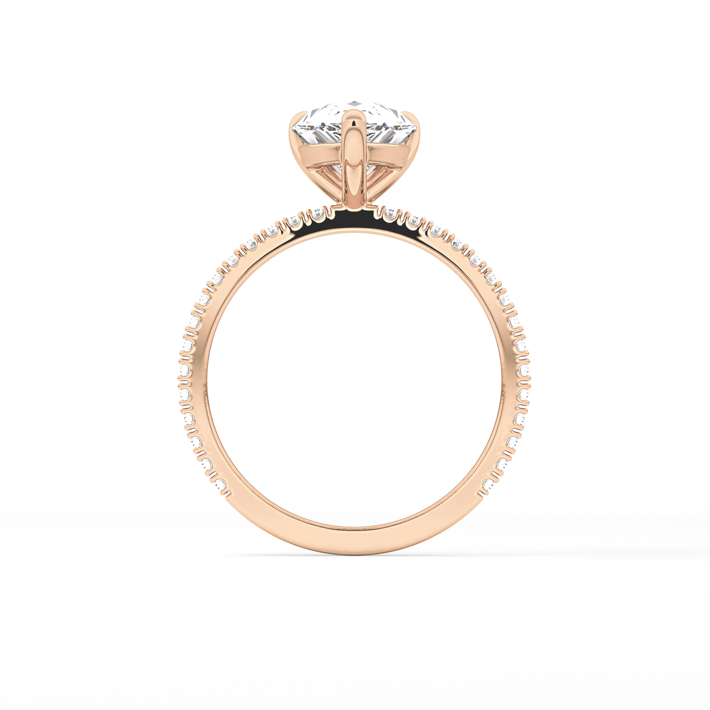 Pear Pave Lab Grown Diamond Engagement Ring