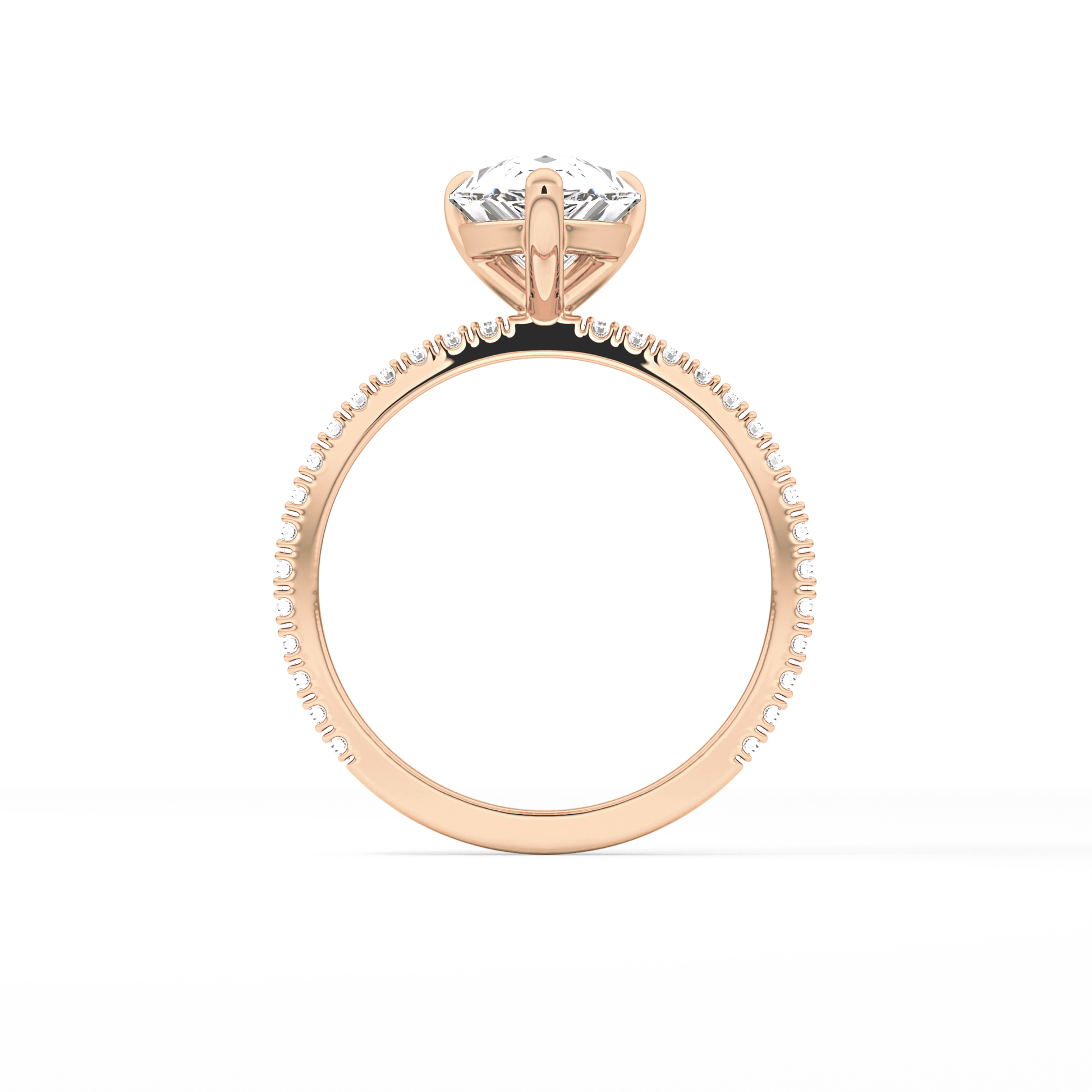 Pear Pave Lab Grown Diamond Engagement Ring