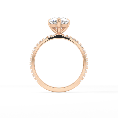 Pear Pave Lab Grown Diamond Engagement Ring