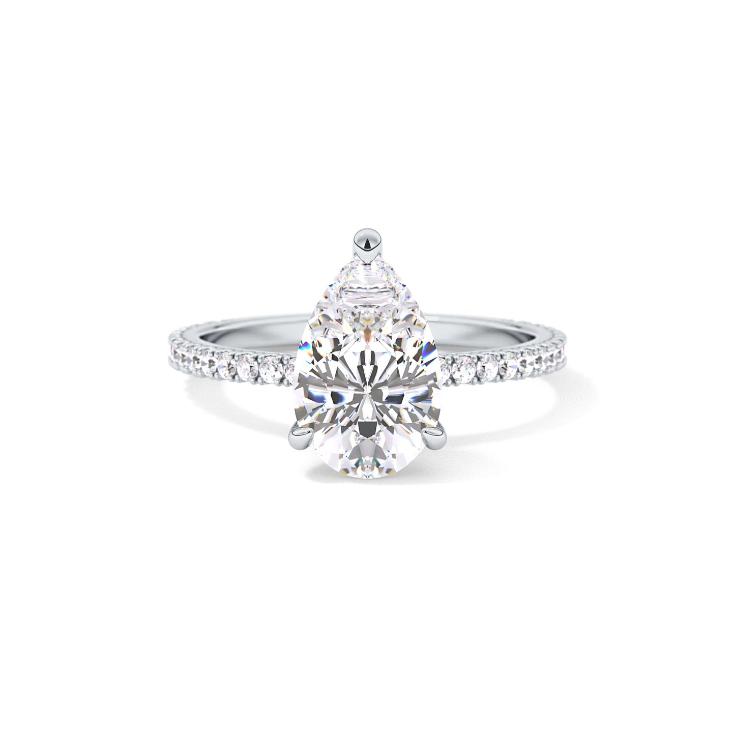 Pear Pave Lab Grown Diamond Engagement Ring