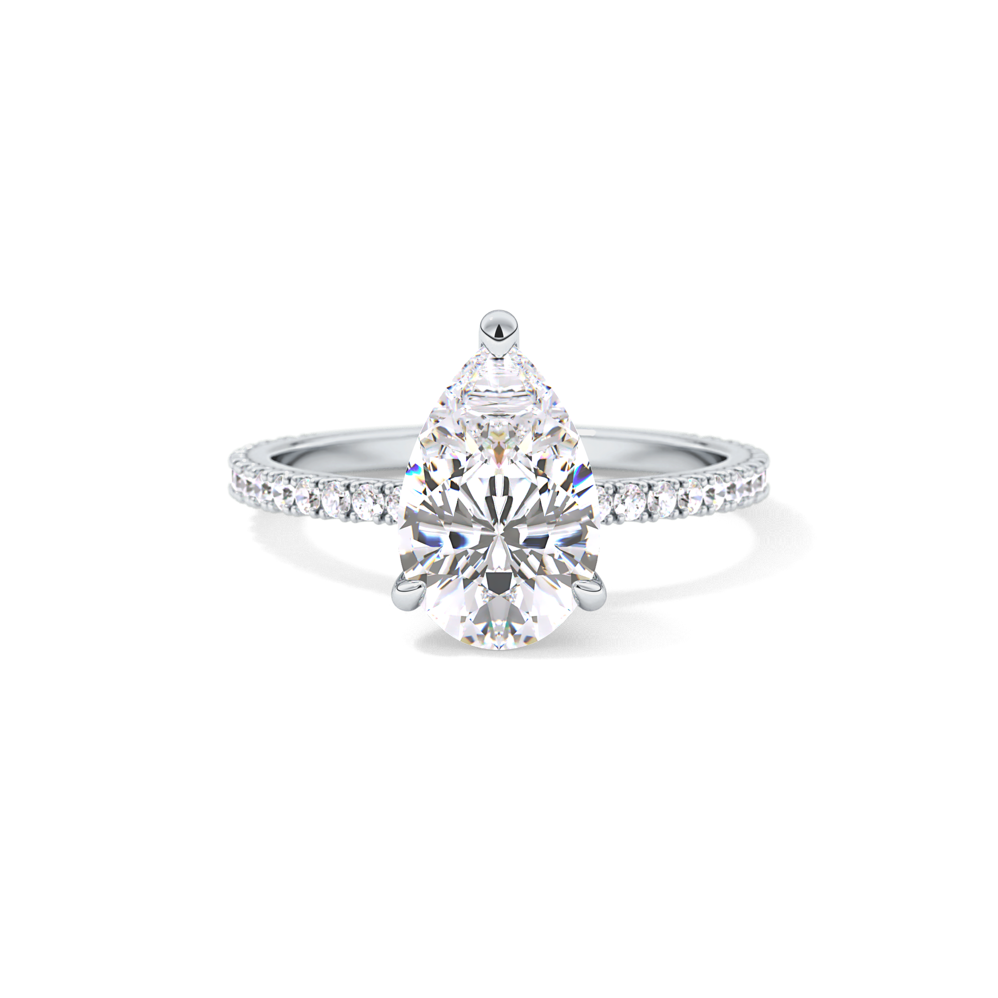 Pear Pave Lab Grown Diamond Engagement Ring