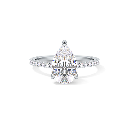 Pear Pave Lab Grown Diamond Engagement Ring