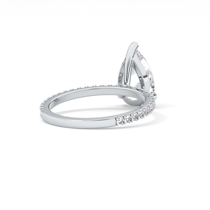 Pear Pave Lab Grown Diamond Engagement Ring