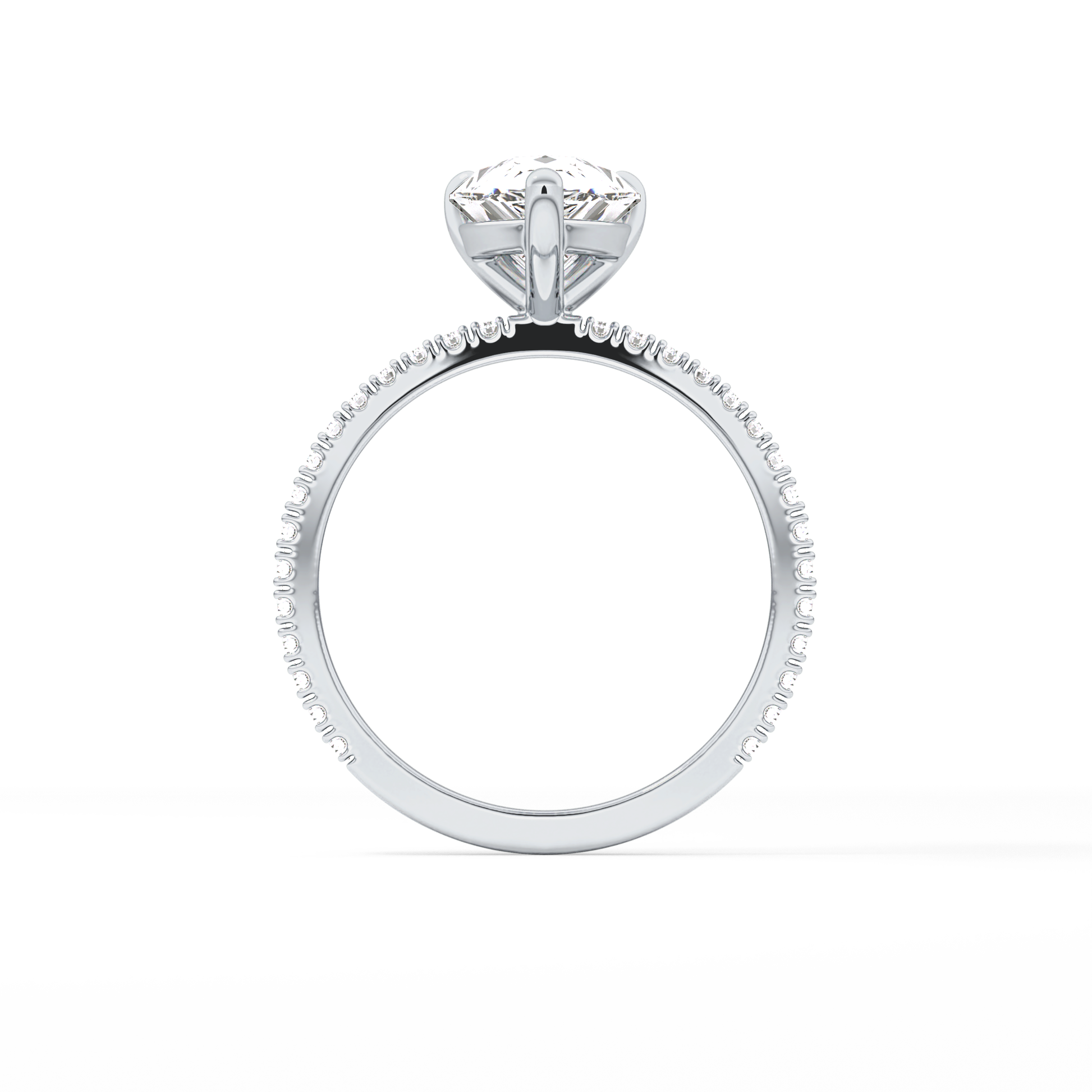 Pear Pave Lab Grown Diamond Engagement Ring