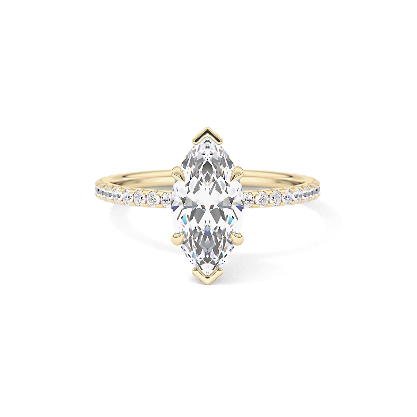 Marquise Pave Lab Grown Diamond Engagement Ring