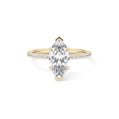 Marquise Pave Lab Grown Diamond Engagement Ring