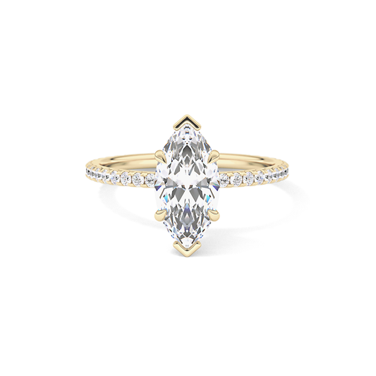 Marquise Pave Lab Grown Diamond Engagement Ring
