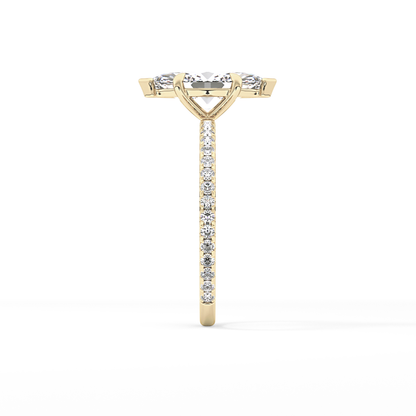 Marquise Pave Lab Grown Diamond Engagement Ring