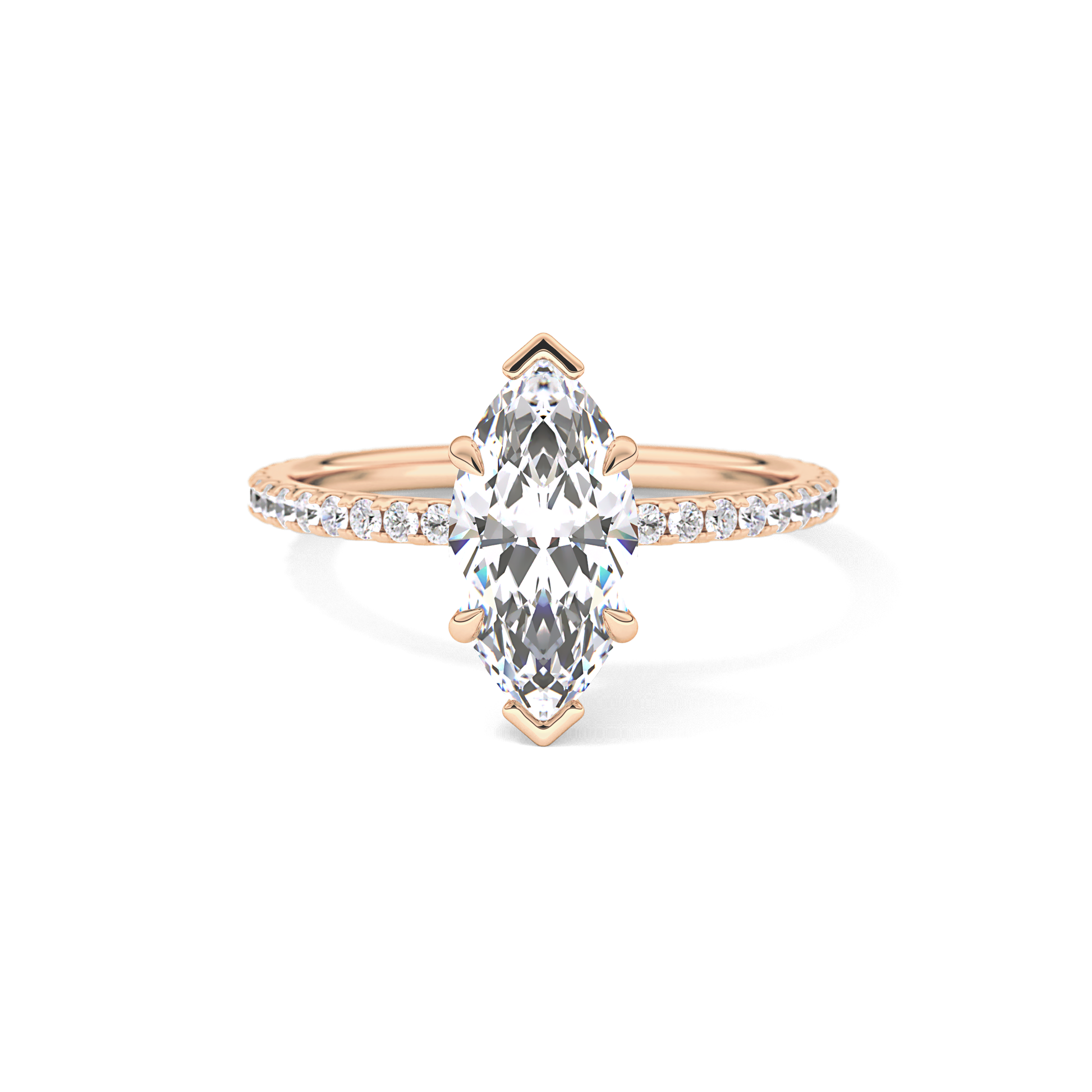 Marquise Pave Lab Grown Diamond Engagement Ring
