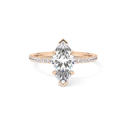 Marquise Pave Lab Grown Diamond Engagement Ring