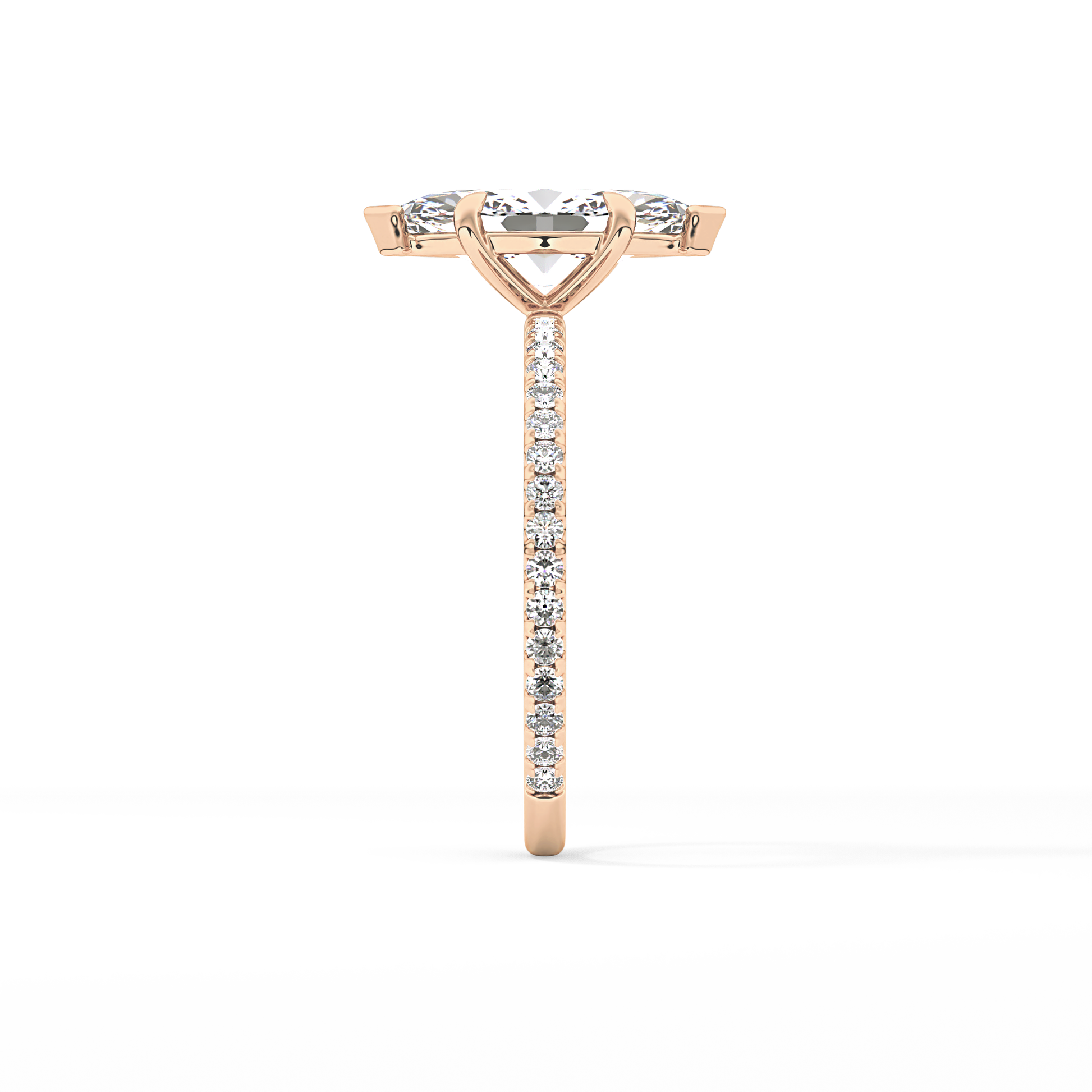Marquise Pave Lab Grown Diamond Engagement Ring