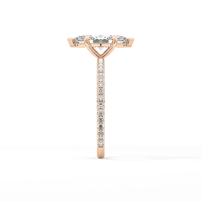 Marquise Pave Lab Grown Diamond Engagement Ring