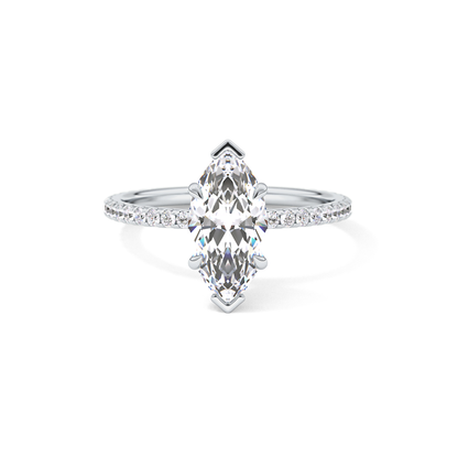 Marquise Pave Lab Grown Diamond Engagement Ring