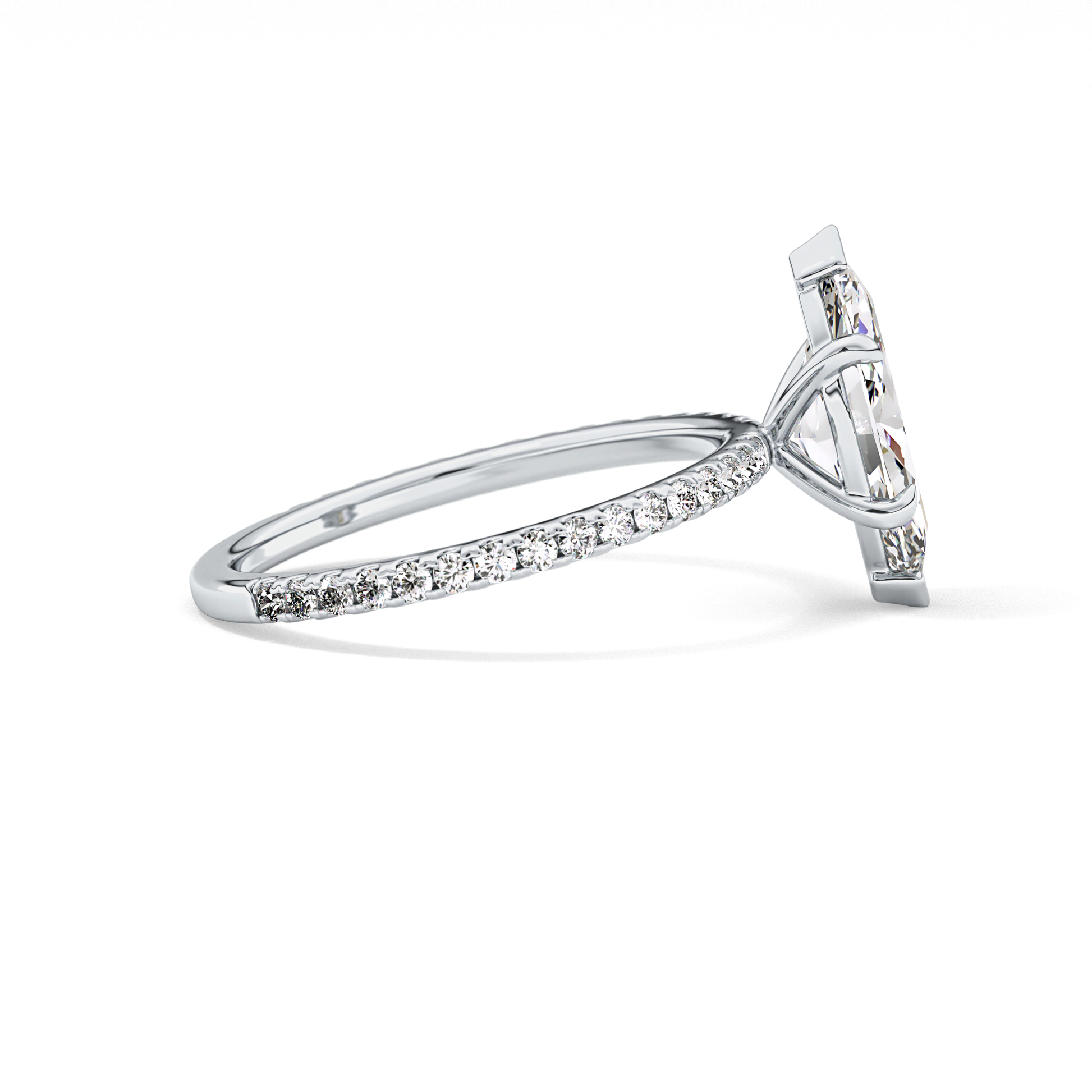 Marquise Pave Lab Grown Diamond Engagement Ring