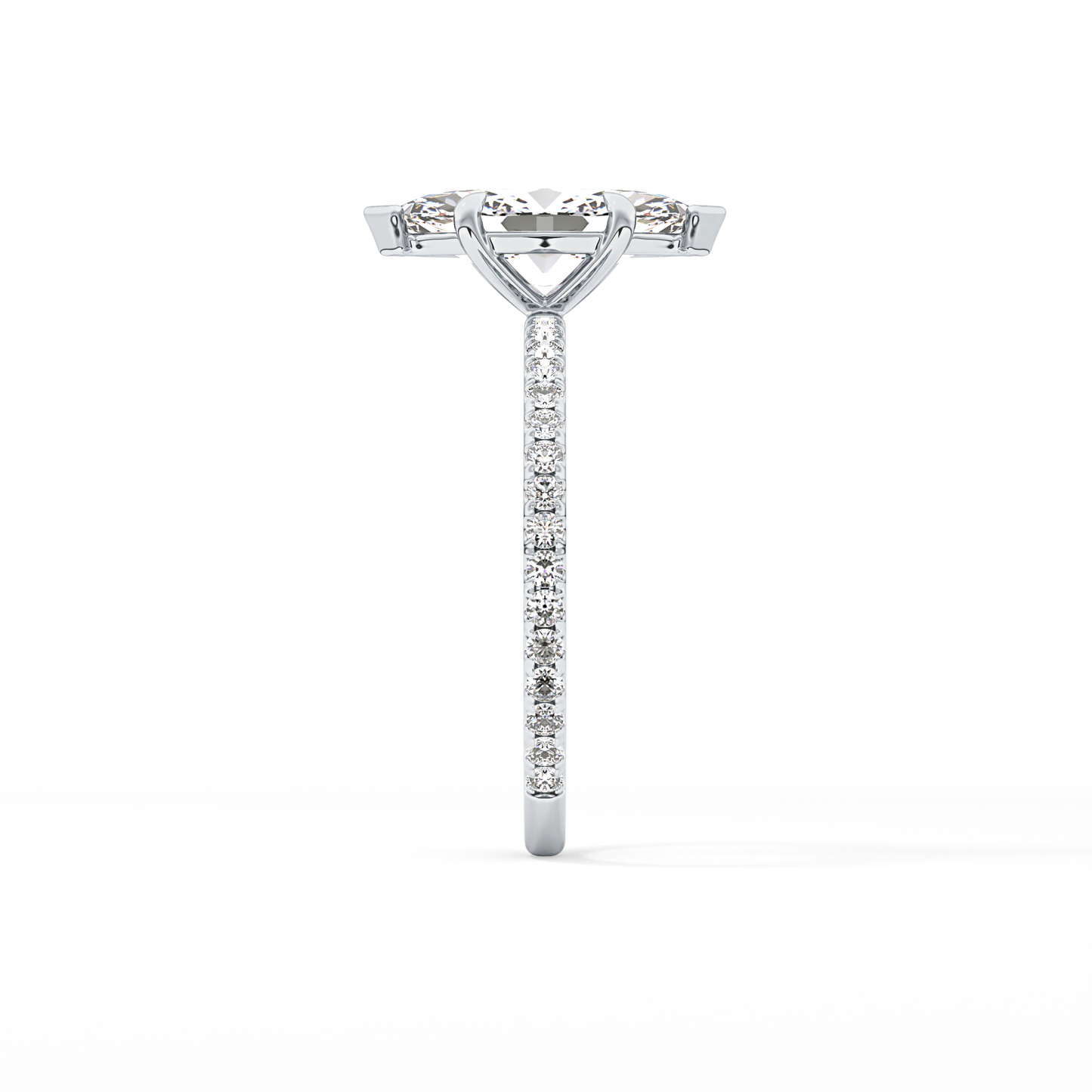 Marquise Pave Lab Grown Diamond Engagement Ring