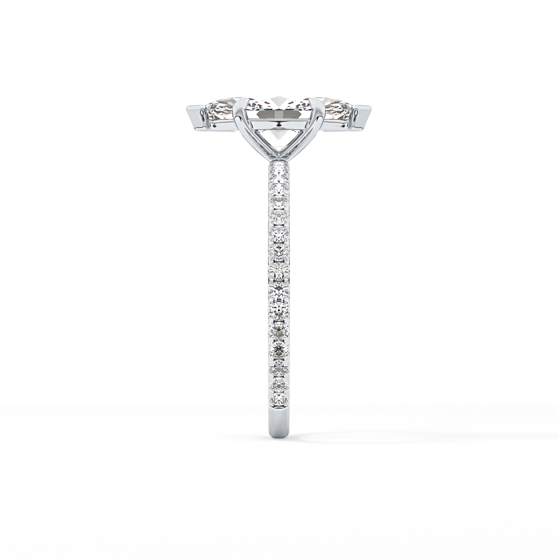 Marquise Pave Lab Grown Diamond Engagement Ring