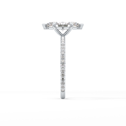 Marquise Pave Lab Grown Diamond Engagement Ring