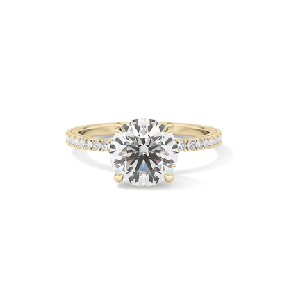 Round Pave Lab Grown Diamomd Engagement Ring