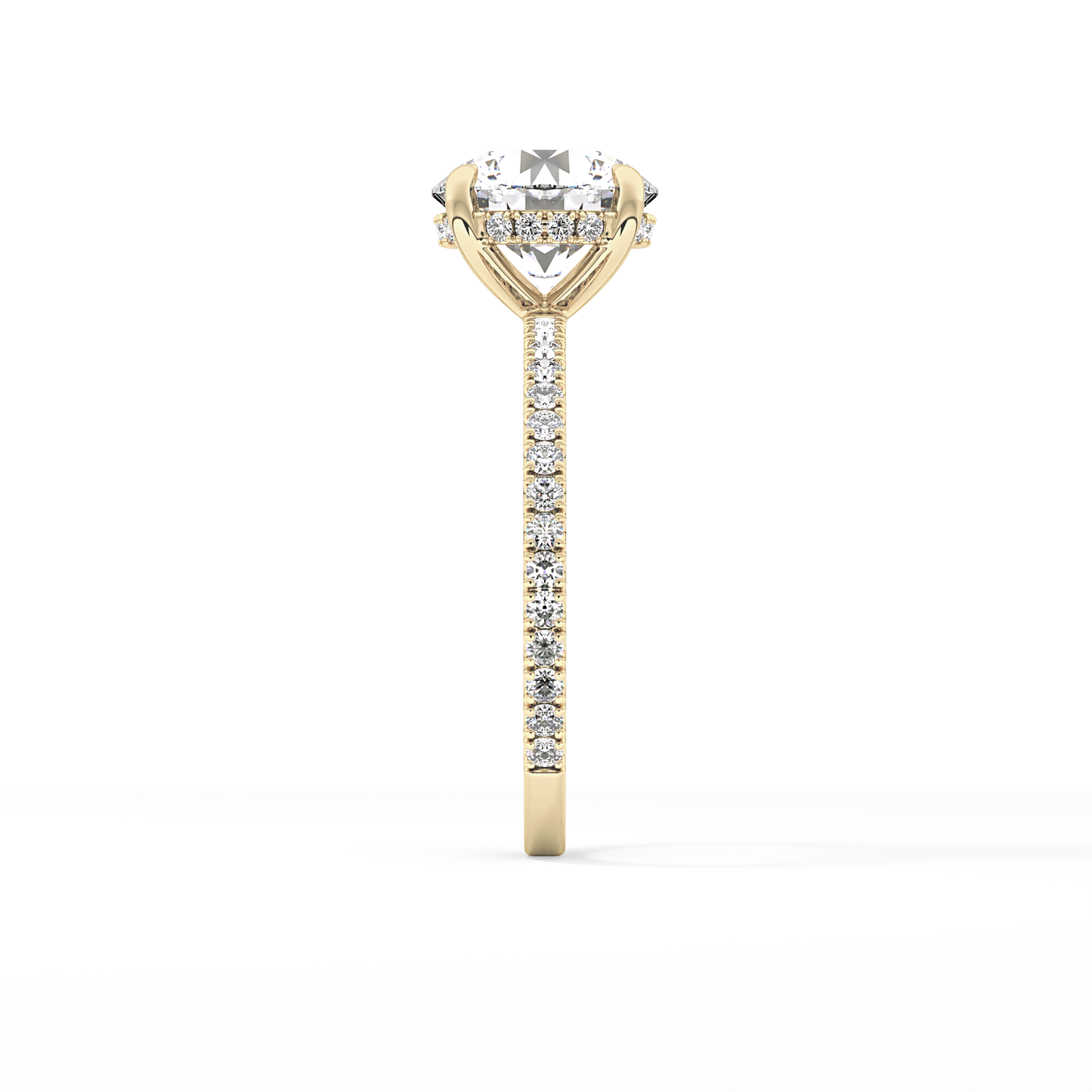 Round Pave Lab Grown Diamomd Engagement Ring