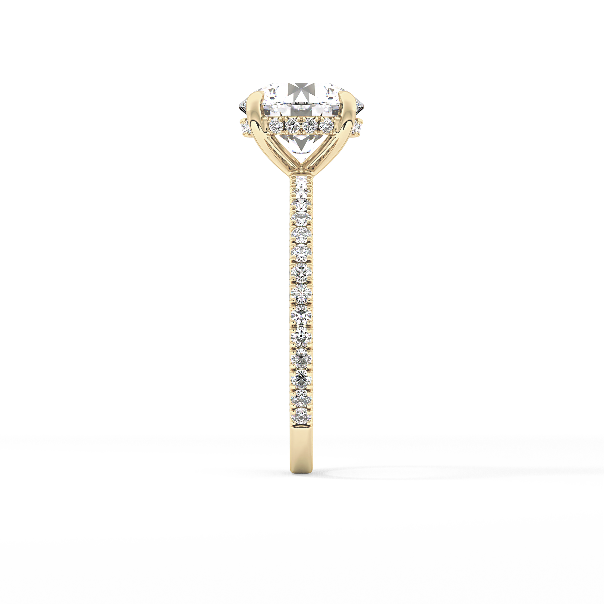 Round Pave Lab Grown Diamomd Engagement Ring