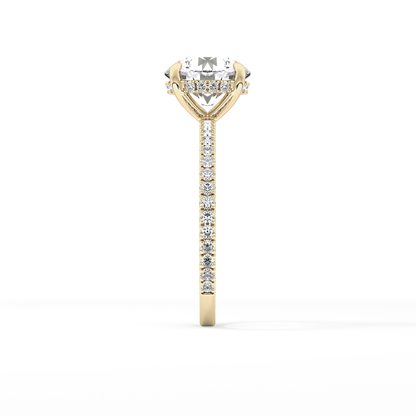 Round Pave Lab Grown Diamomd Engagement Ring
