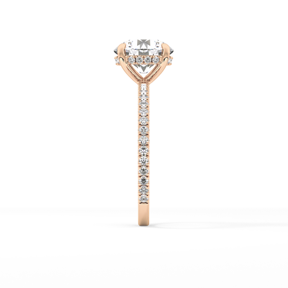 Round Pave Lab Grown Diamomd Engagement Ring