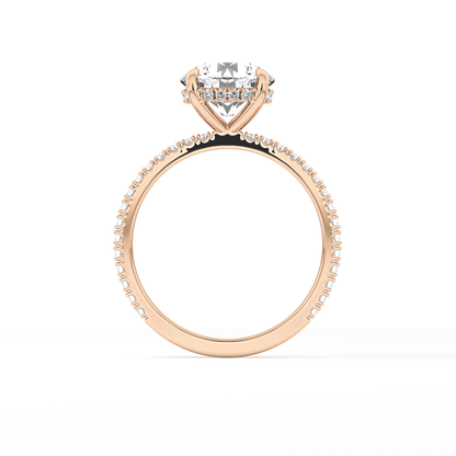 Round Pave Lab Grown Diamomd Engagement Ring