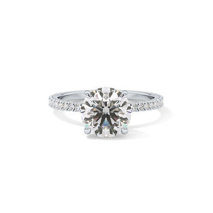 Round Pave Lab Grown Diamomd Engagement Ring