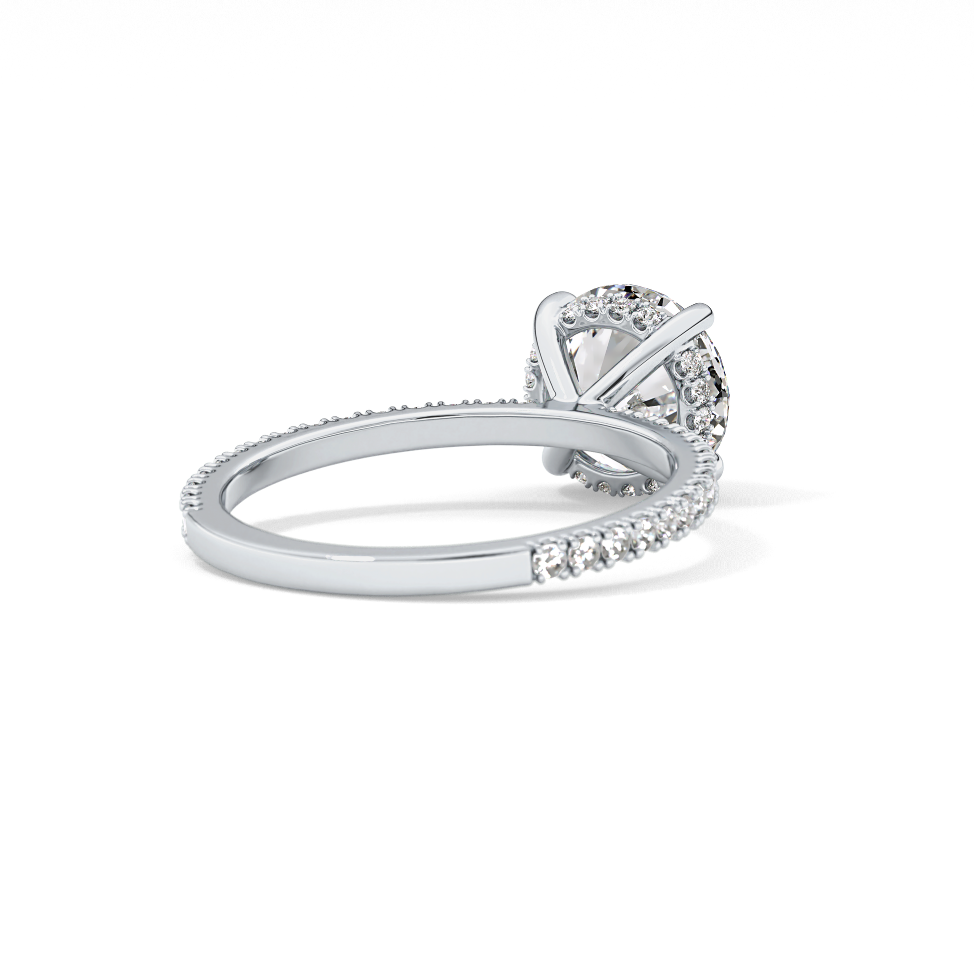 Round Pave Lab Grown Diamomd Engagement Ring