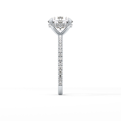 Round Pave Lab Grown Diamomd Engagement Ring