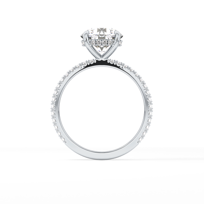 Round Pave Lab Grown Diamomd Engagement Ring