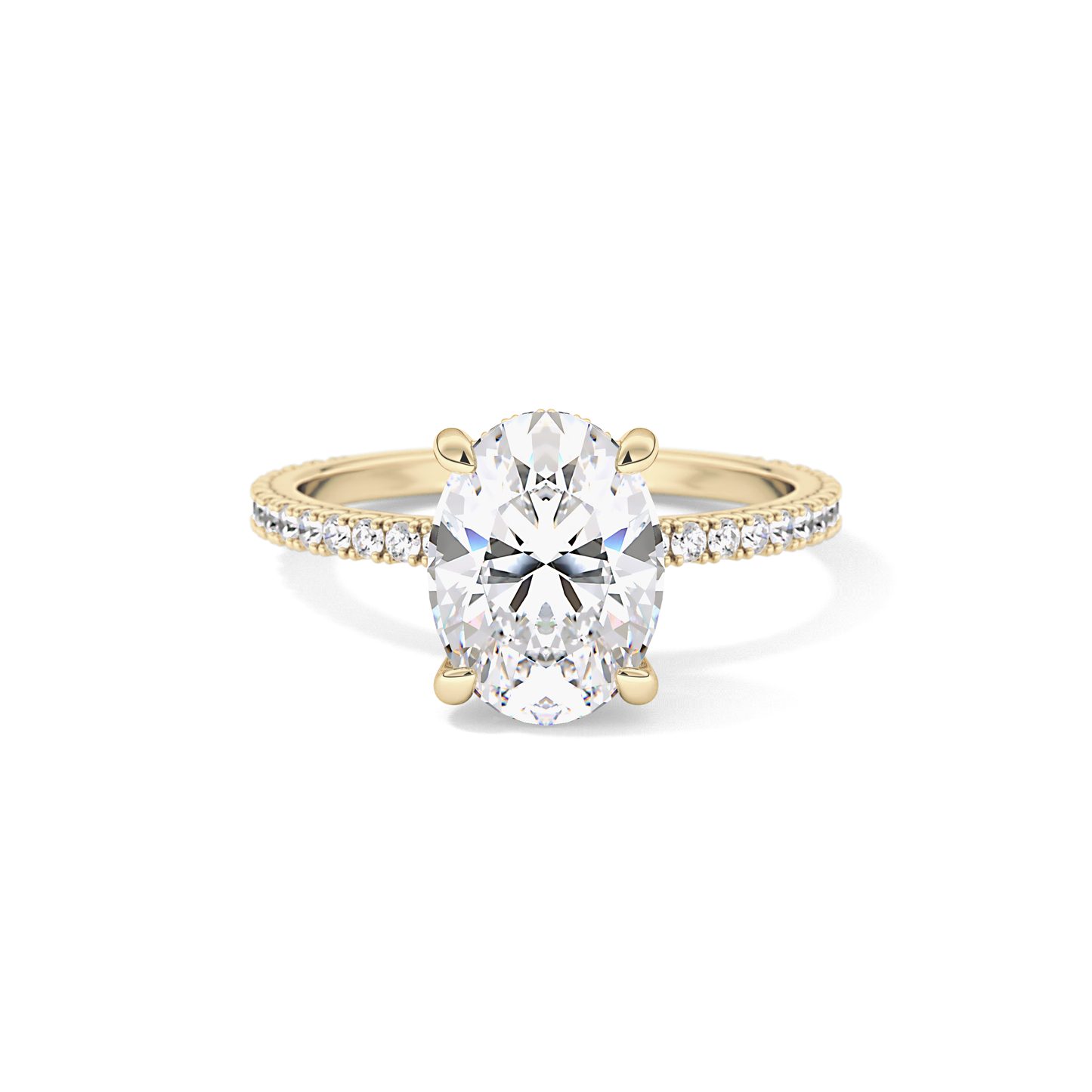 Oval Pave Lab Grown Diamond Engagement Ring