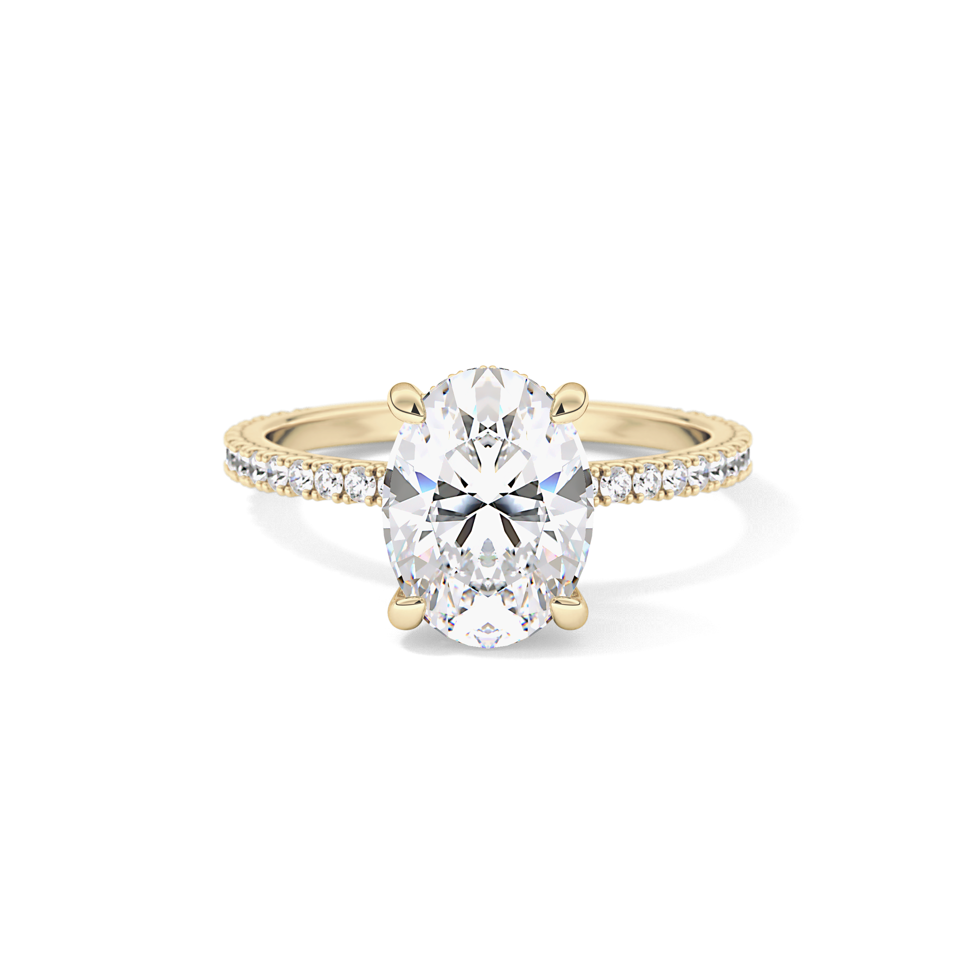 Oval Pave Lab Grown Diamond Engagement Ring