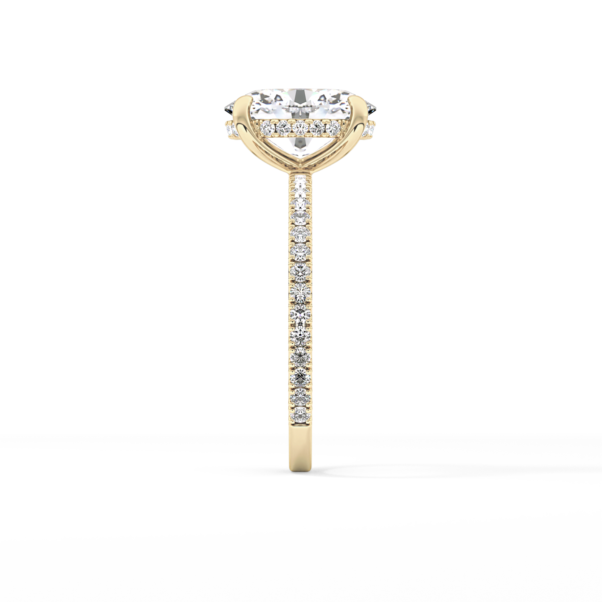 Oval Pave Lab Grown Diamond Engagement Ring