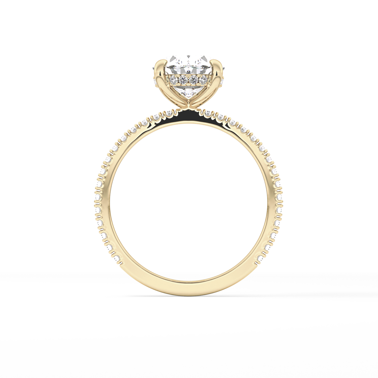 Oval Pave Lab Grown Diamond Engagement Ring