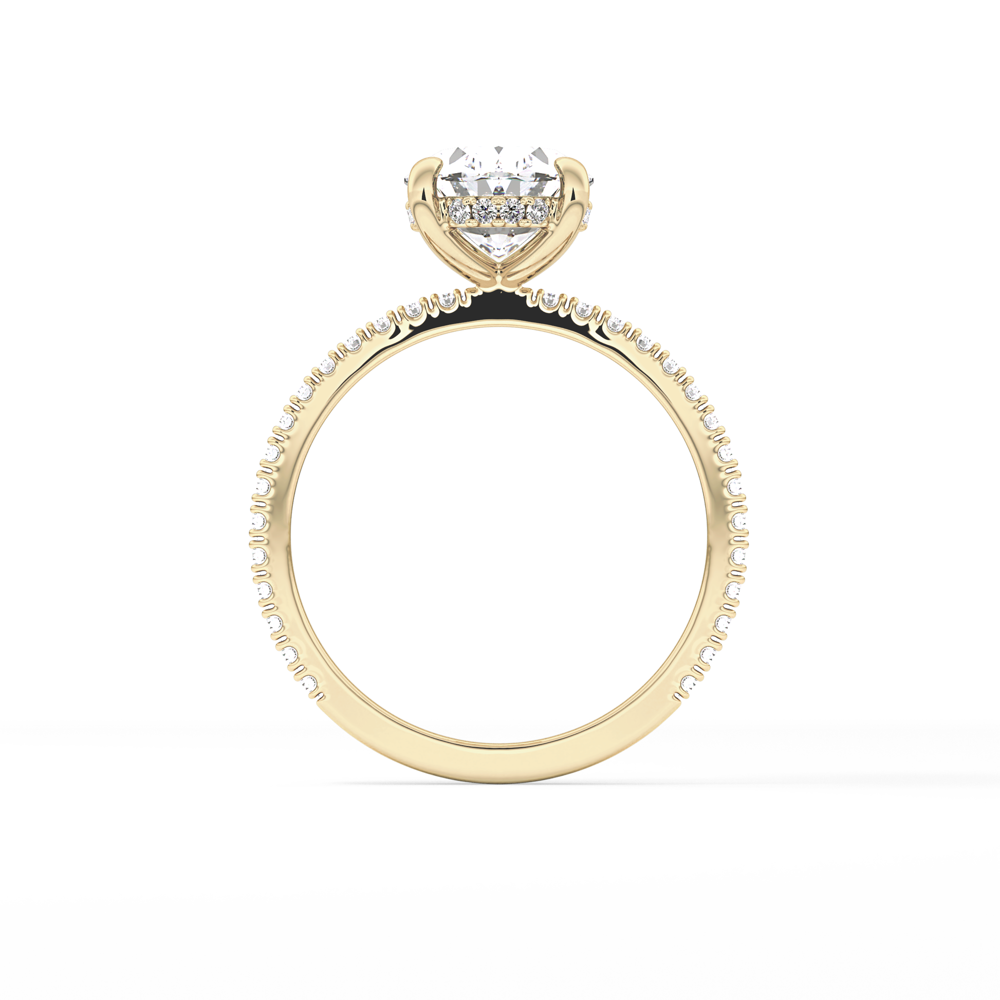 Oval Pave Lab Grown Diamond Engagement Ring