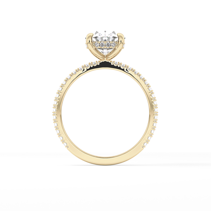 Oval Pave Lab Grown Diamond Engagement Ring