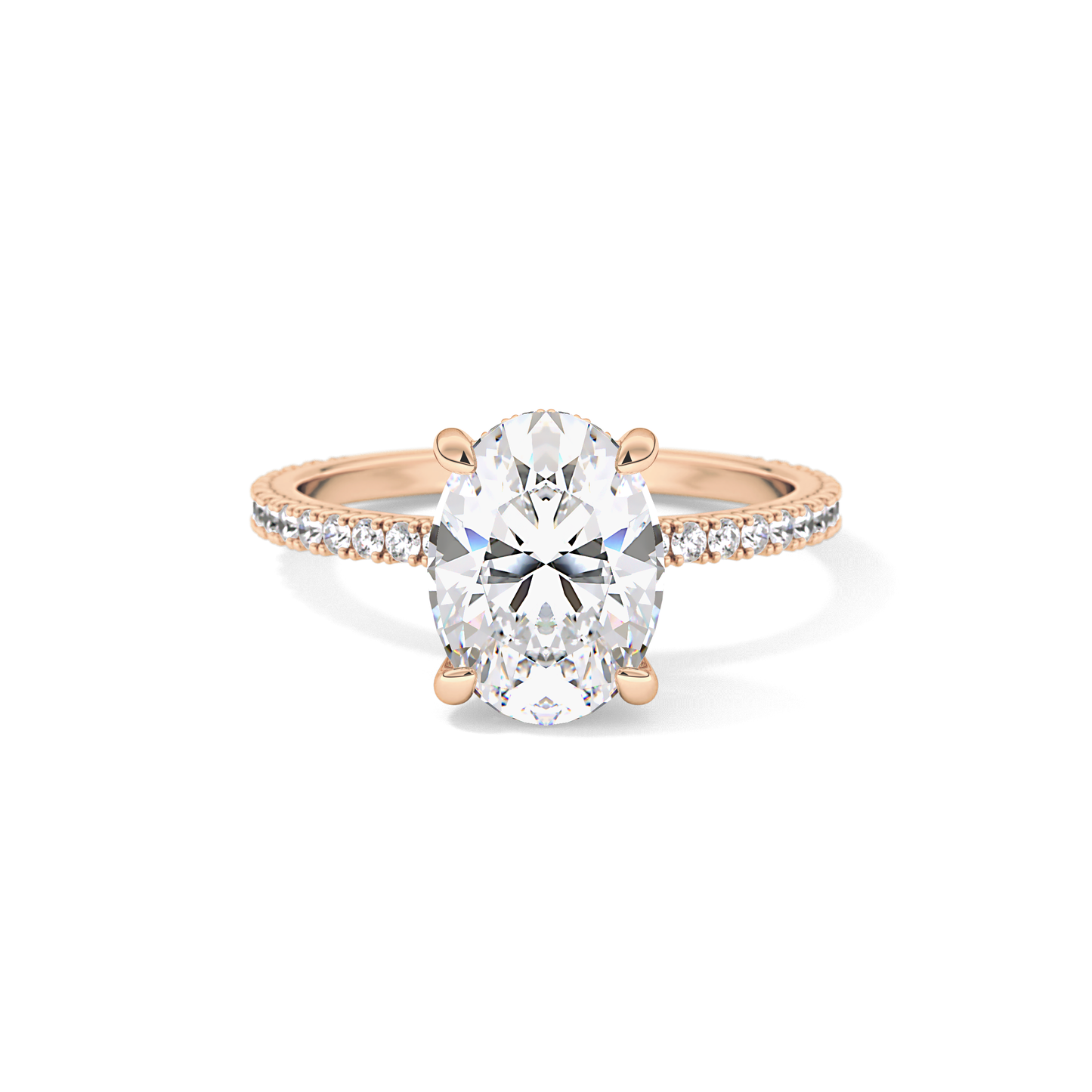 Oval Pave Lab Grown Diamond Engagement Ring