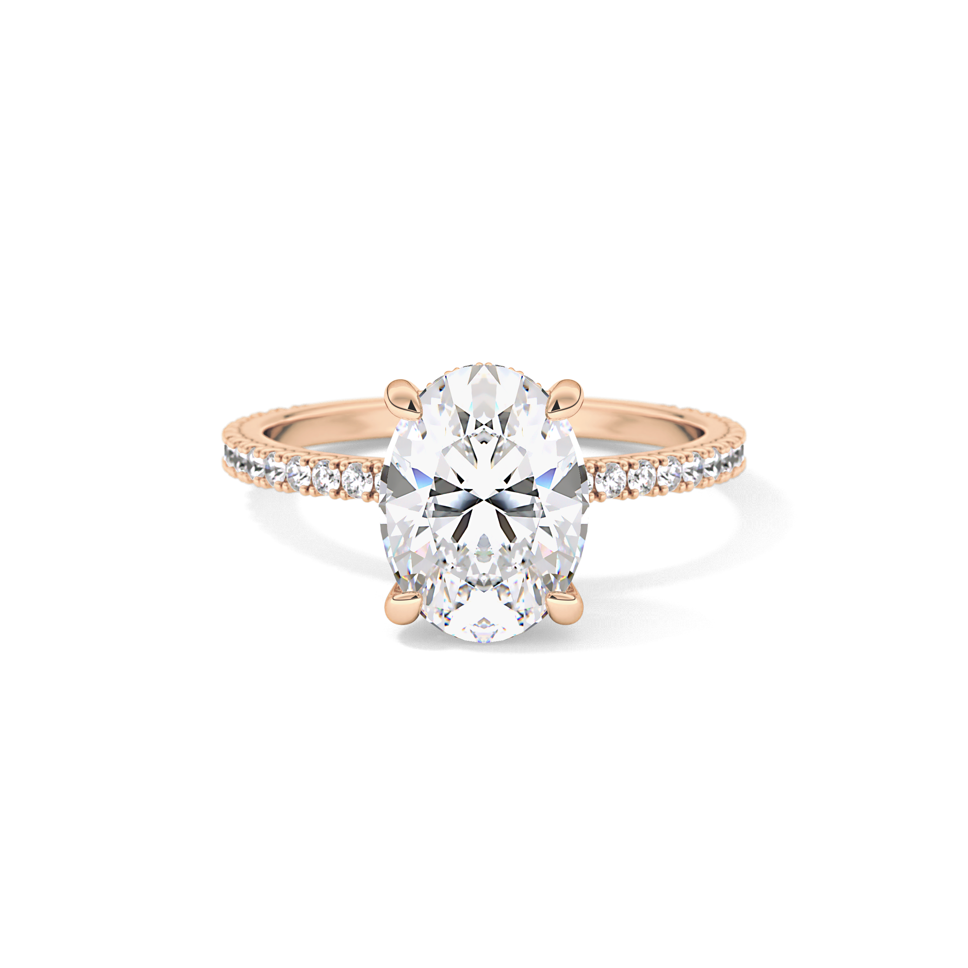 Oval Pave Lab Grown Diamond Engagement Ring