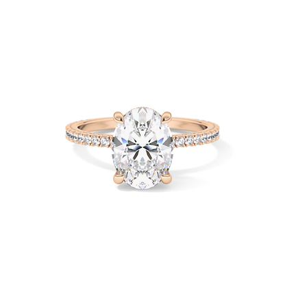 Oval Pave Lab Grown Diamond Engagement Ring