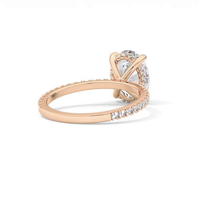Oval Pave Lab Grown Diamond Engagement Ring