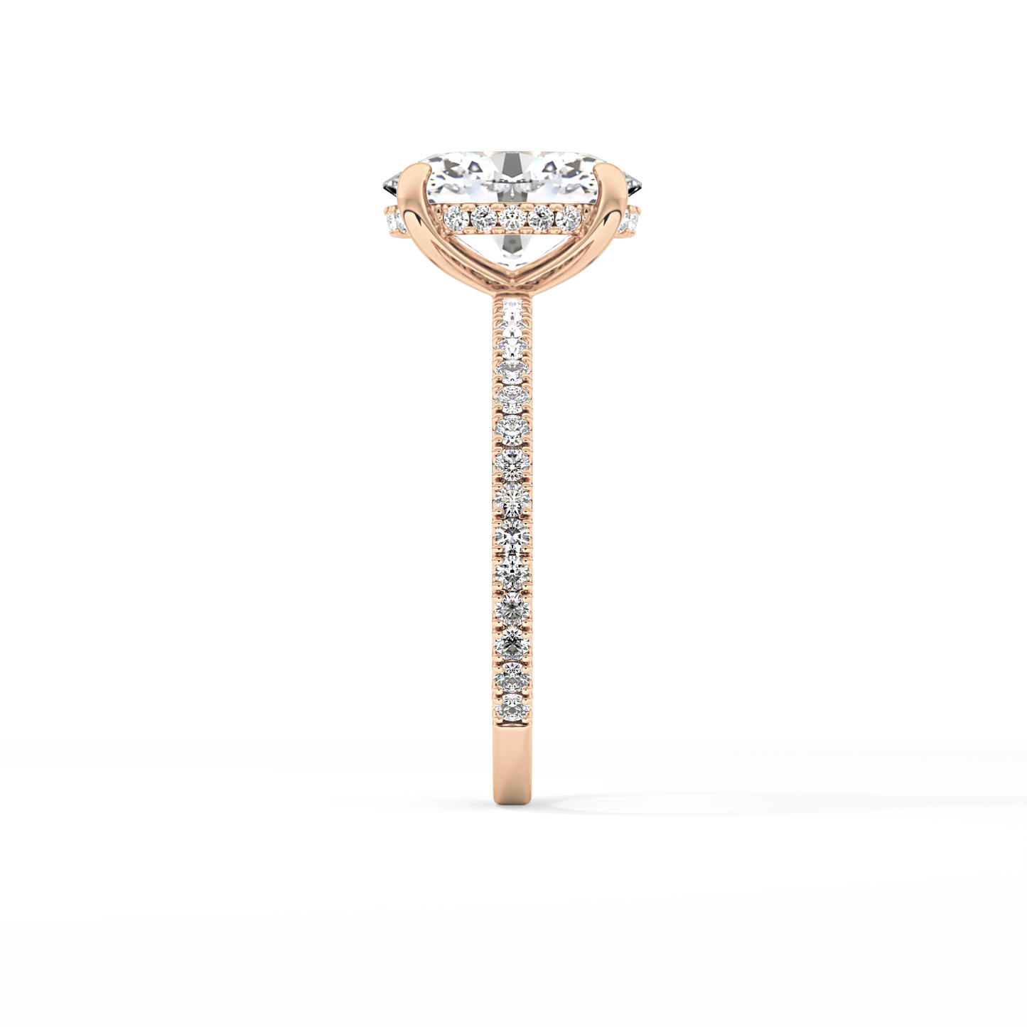 Oval Pave Lab Grown Diamond Engagement Ring